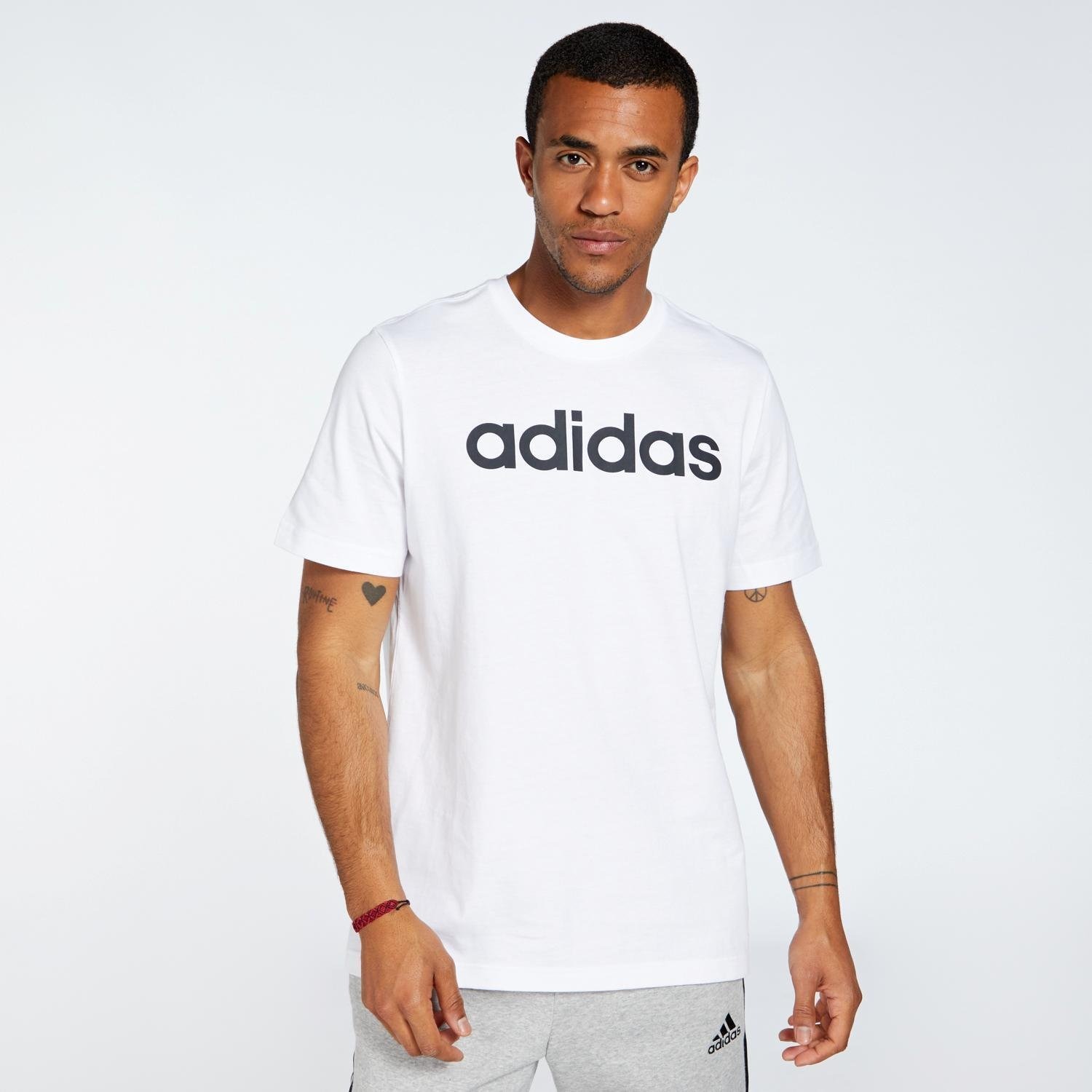 adidas Adidas linear shirt wit heren heren