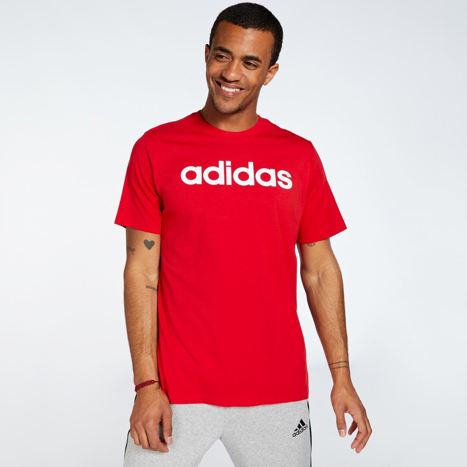 adidas Adidas linear shirt rood heren heren