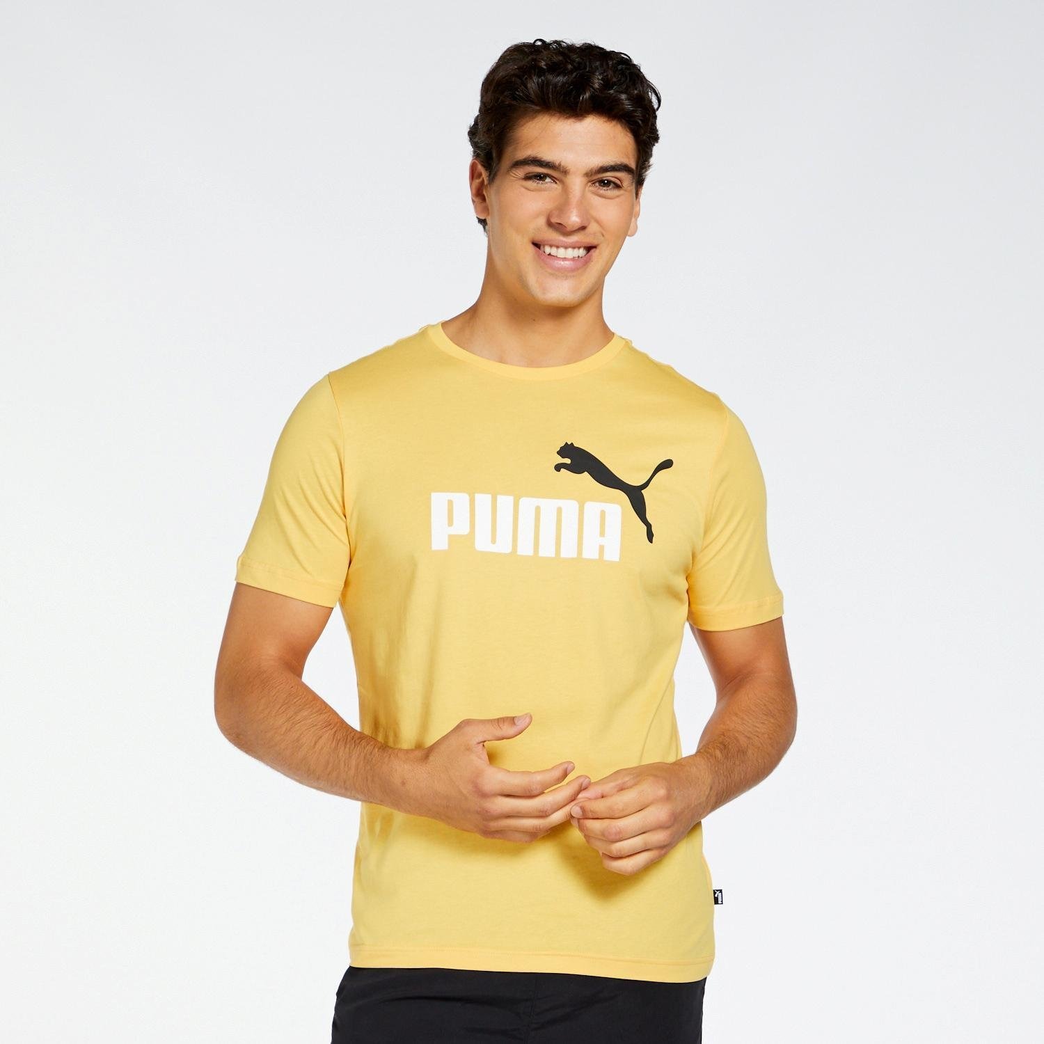 Puma Essentials Big Logo heren sport T-shirt - Geel - Maat XXL