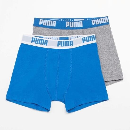 Puma Puma basic boxers 2-pack blauw/grijs kinderen kinderen