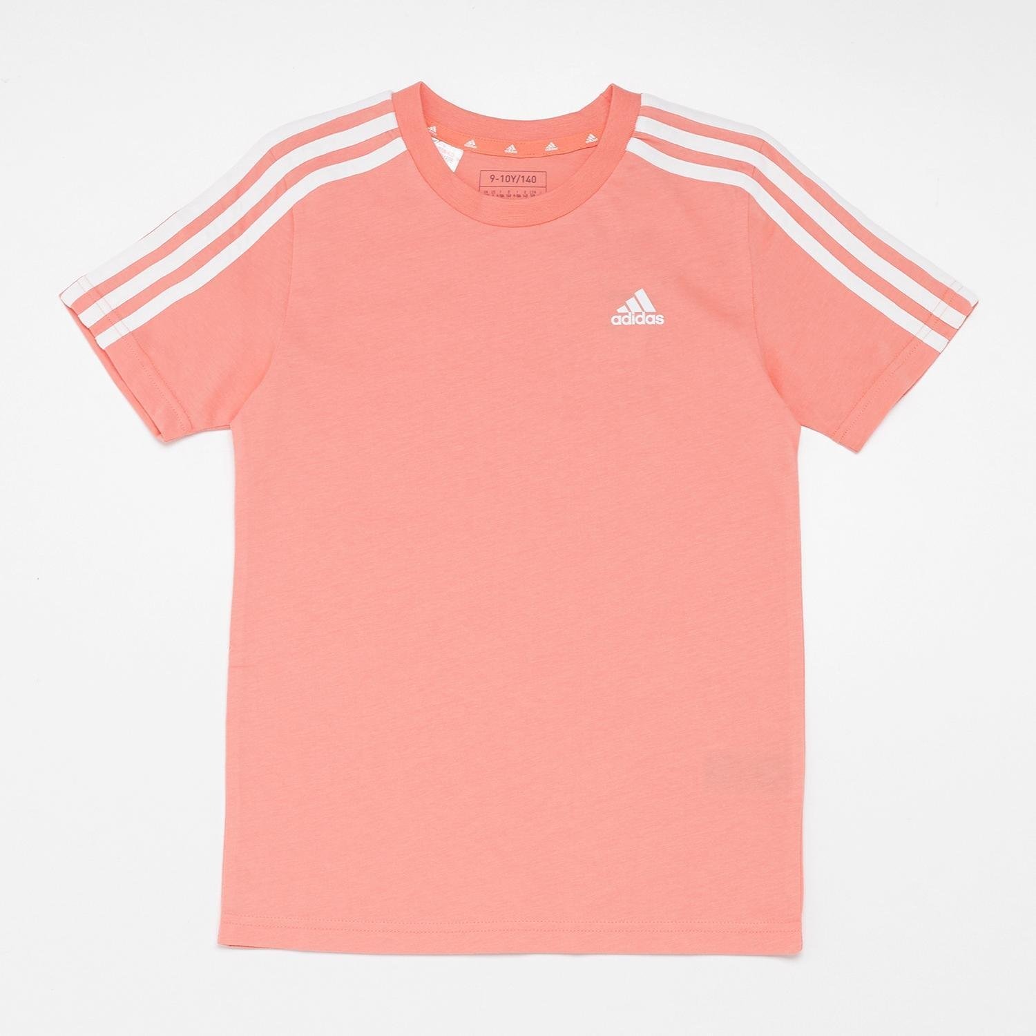 adidas Adidas 3-stripes shirt oranje/roze kinderen kinderen