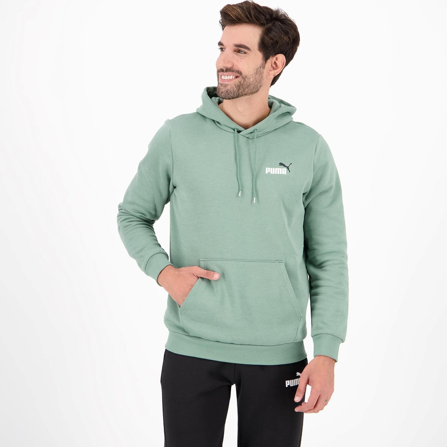 Puma Essentials Small Logo heren hoodie groen - Maat M