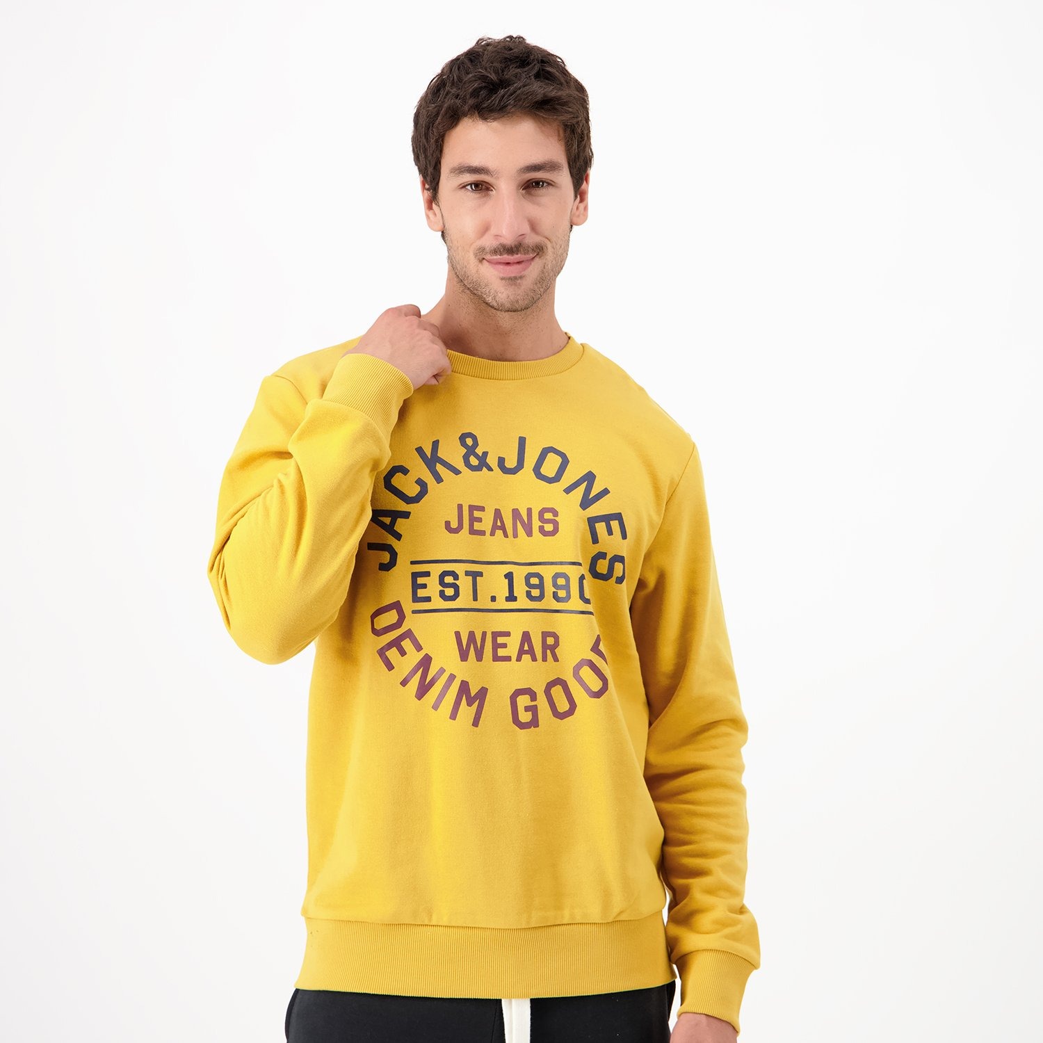 JACK&JONES Jack&jones circular logo sweater geel heren heren