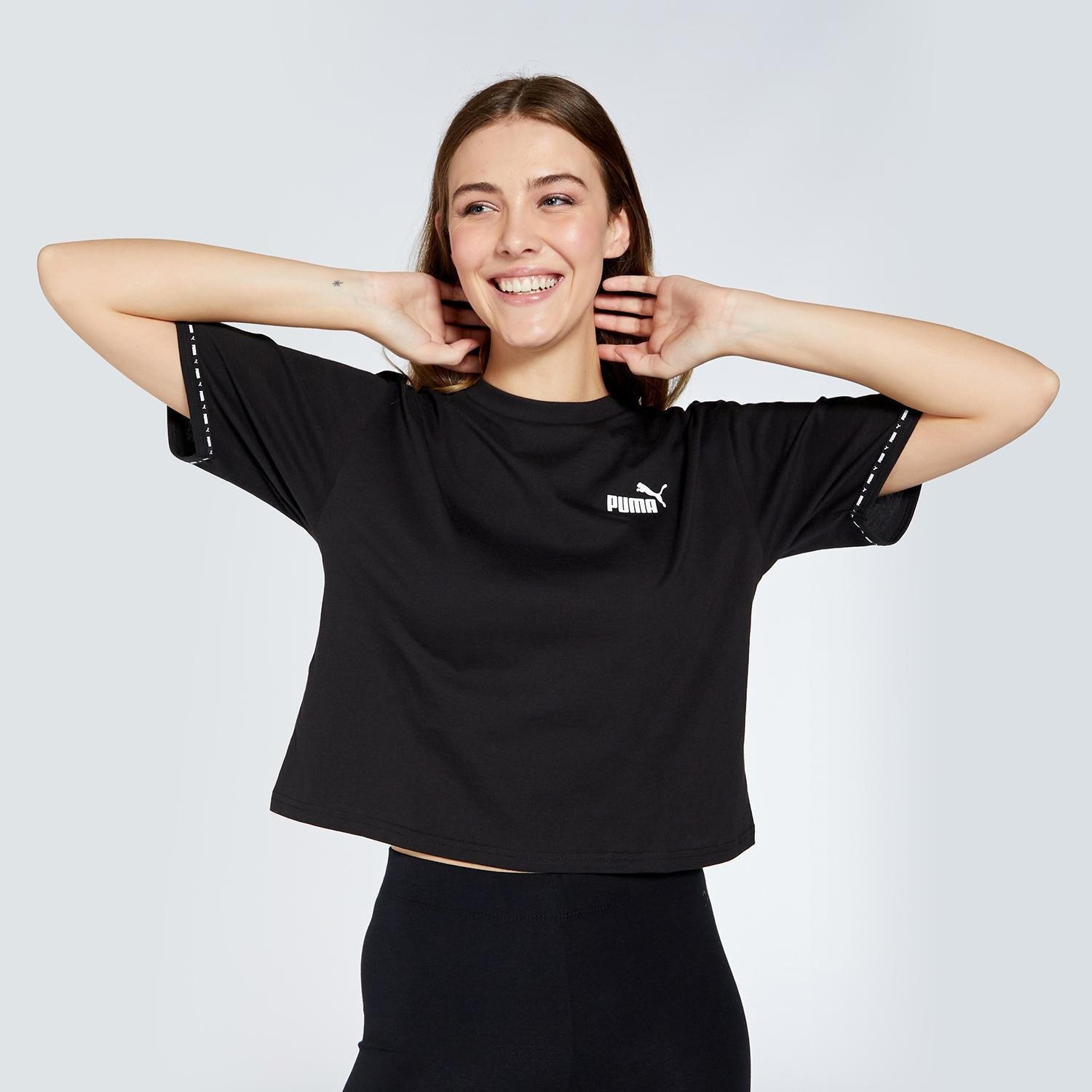 Puma Power Tape dames sport T-shirt - Zwart - Maat M