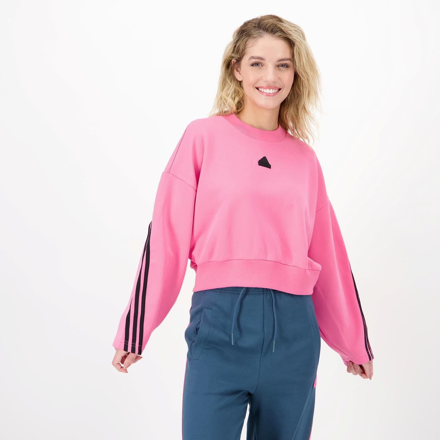 adidas Adidas fi 3-stripes sweater roze dames dames