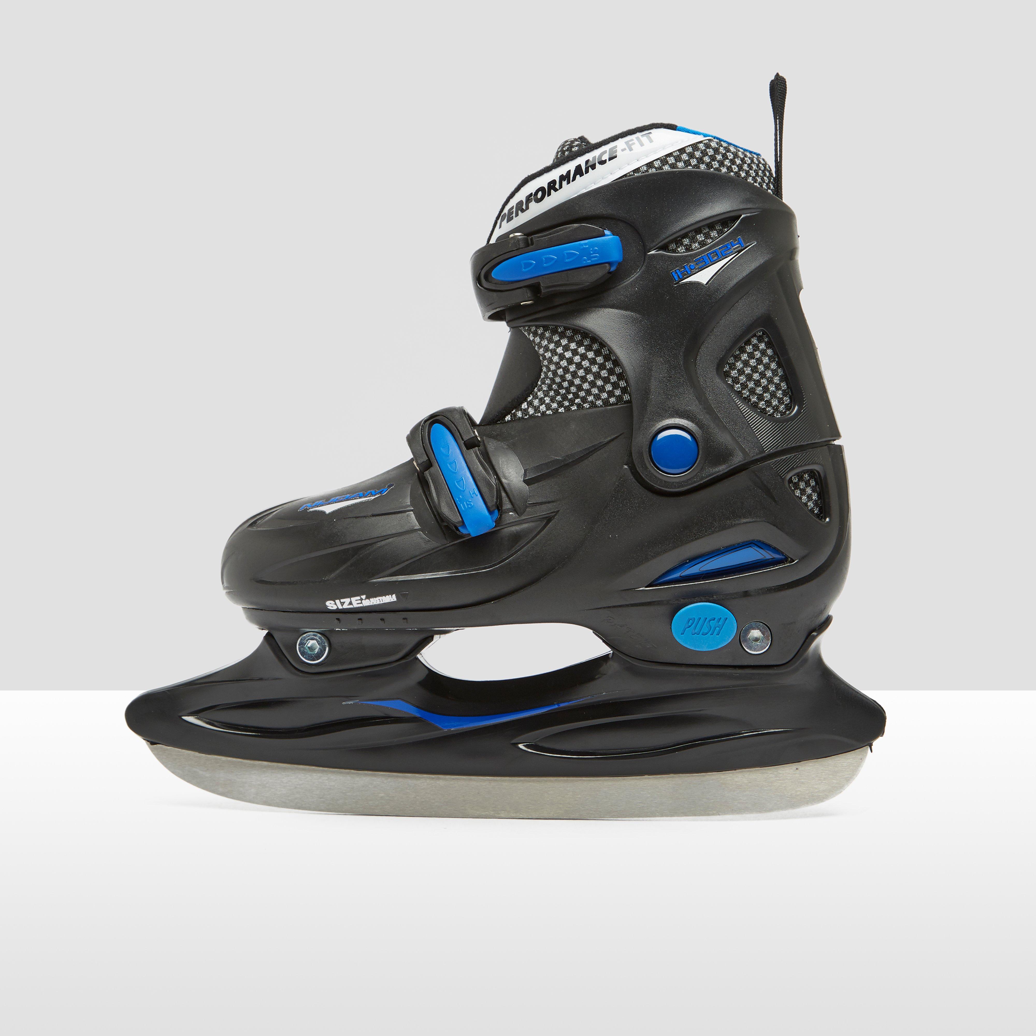 NIJDAM Nijdam hardboot adjustable ijshockeyschaatsen zwart/blauw kinderen kinderen 8716404250089