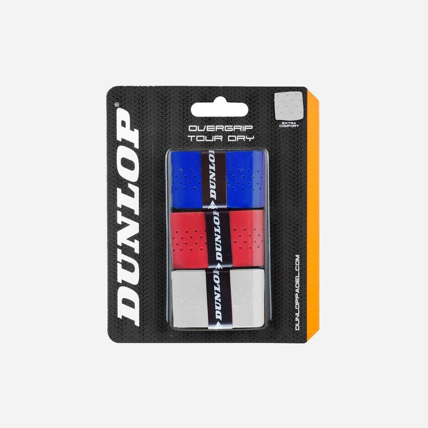 Dunlop Dunlop tour dry overgrip 3-pack wit/rood heren