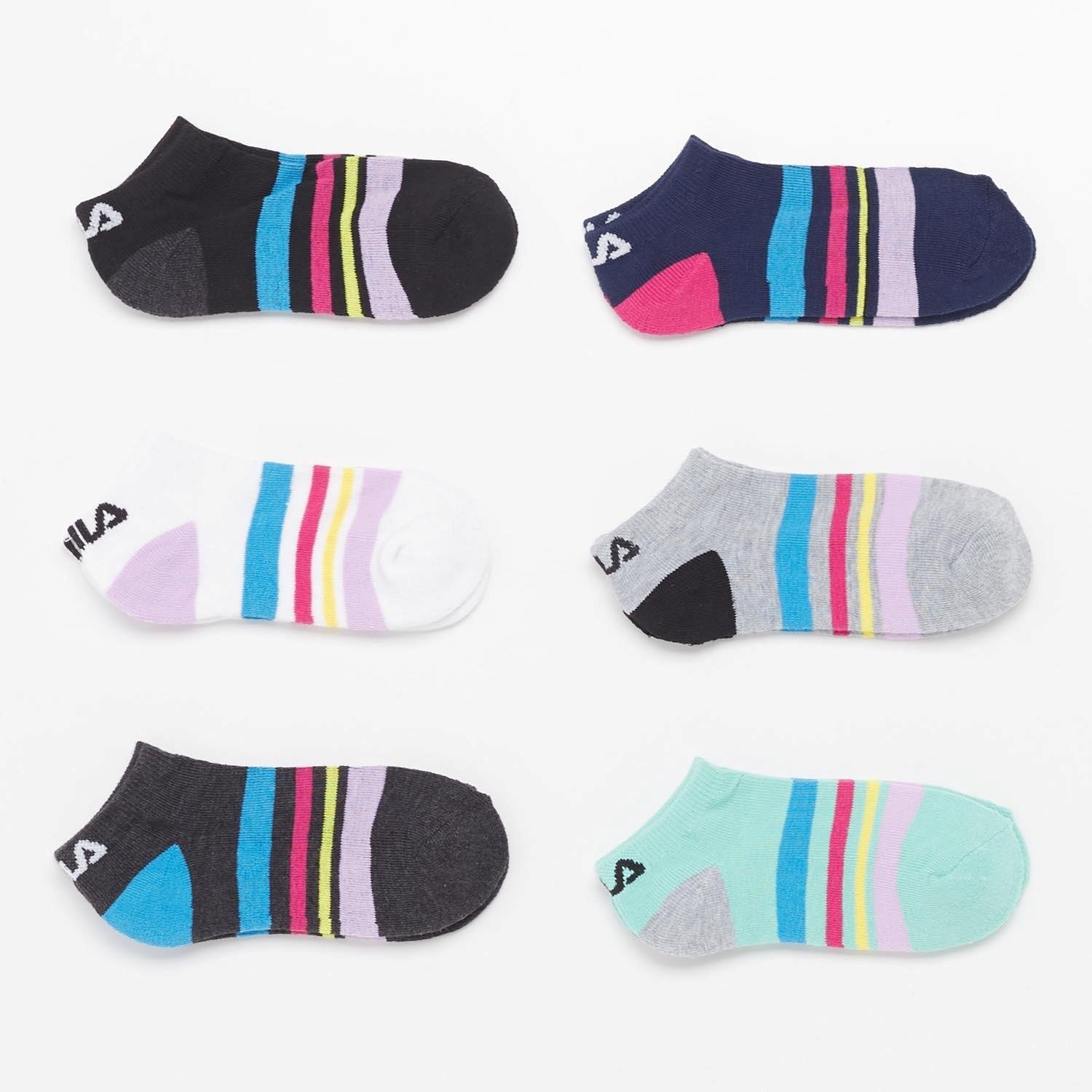 Fila Fila sokken 6-pack wit/roze kinderen