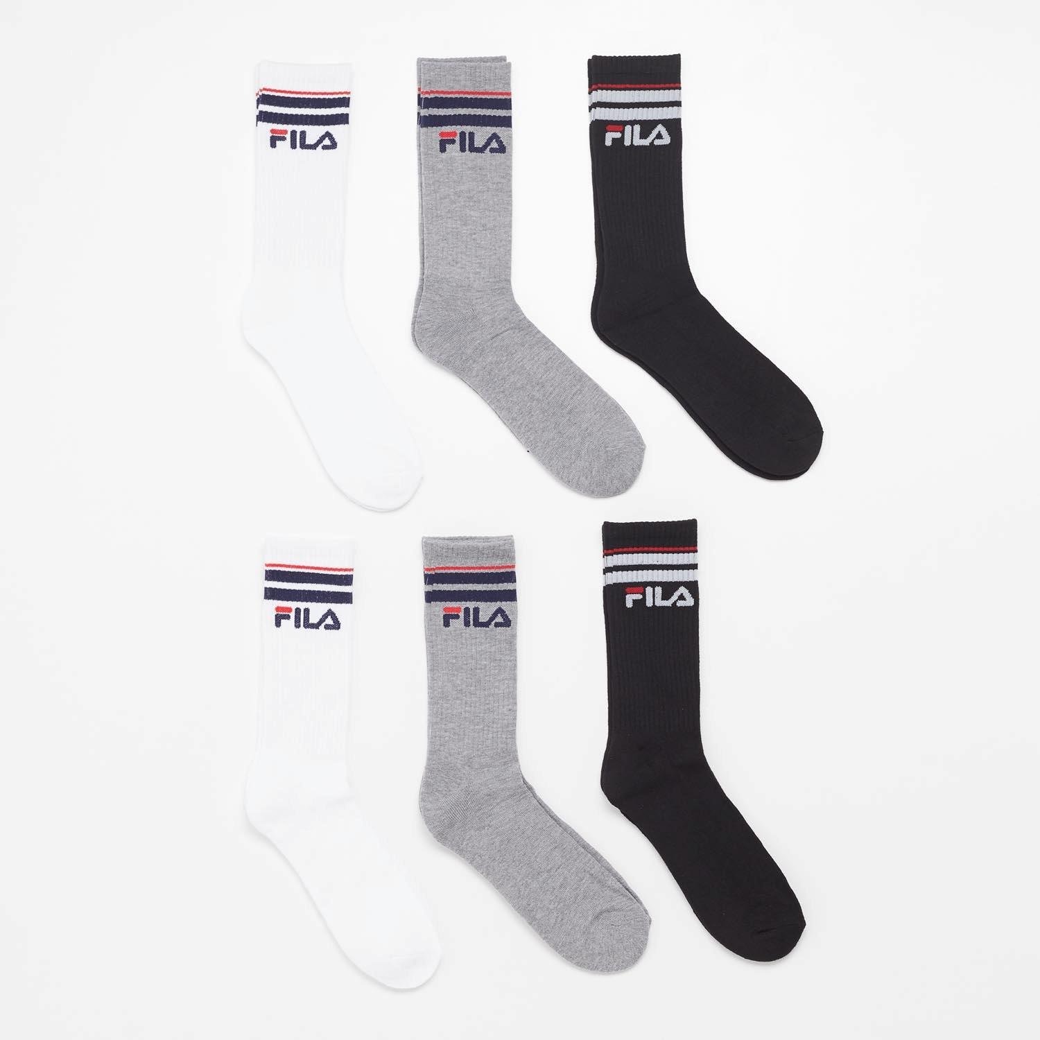 Fila Fila sokken 6-pack wit/zwart heren