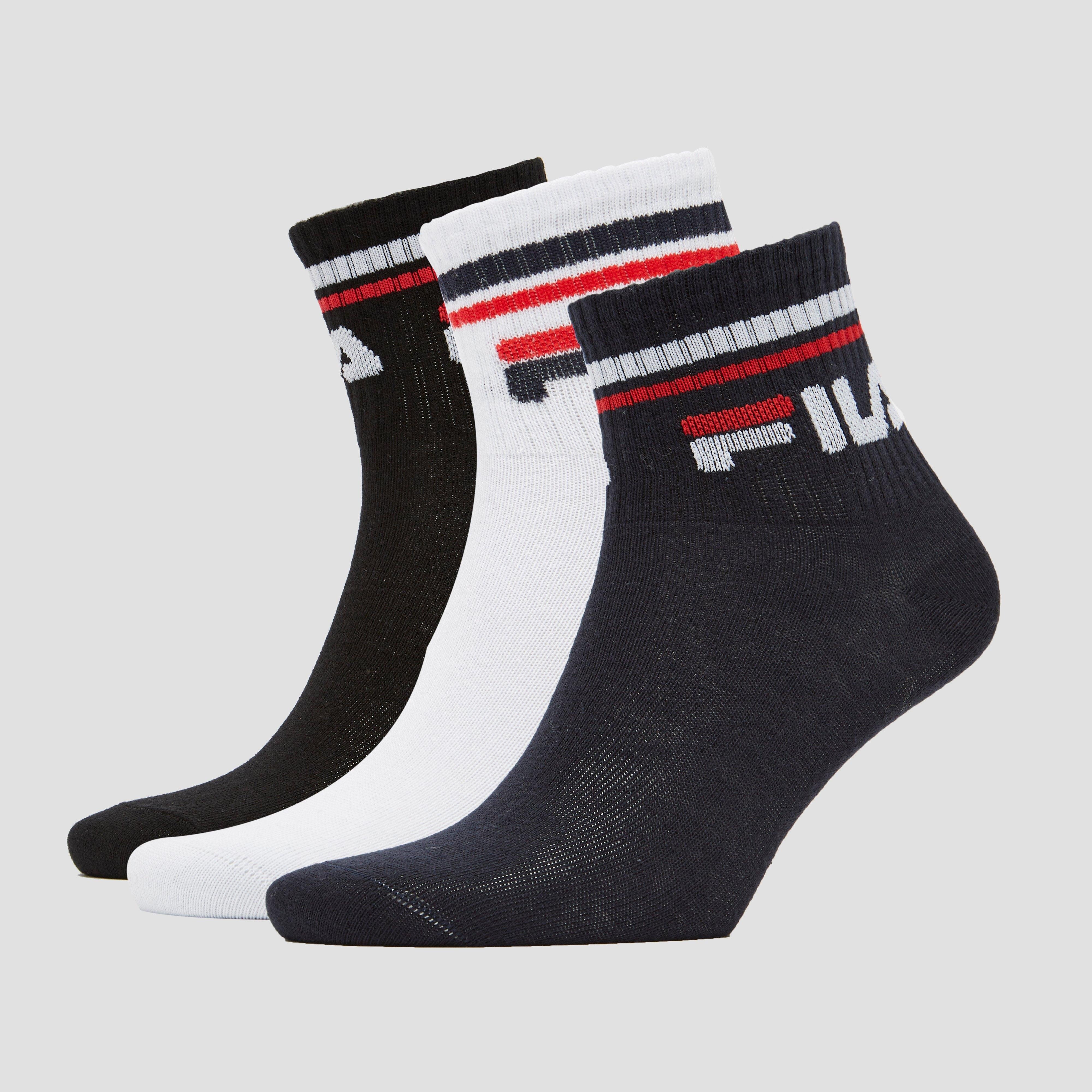 Fila Fila giftbox quarter sokken 3-pack wit/zwart heren