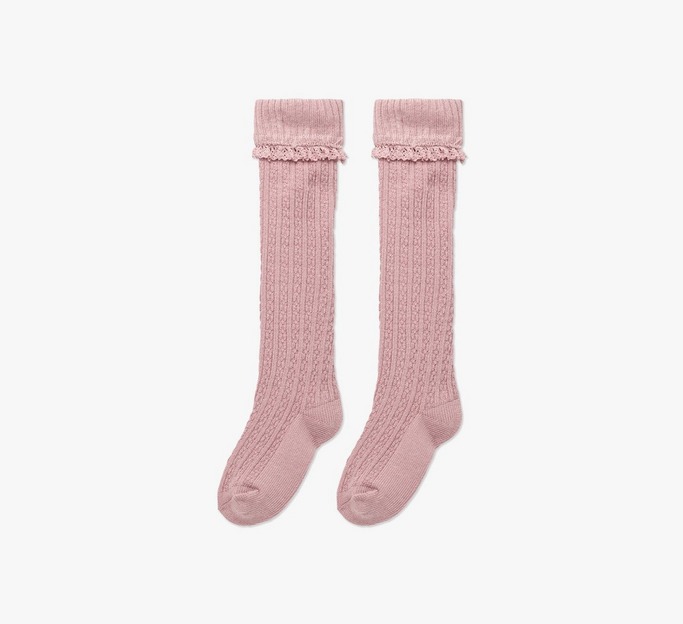 Cable Knit Knee High Socks