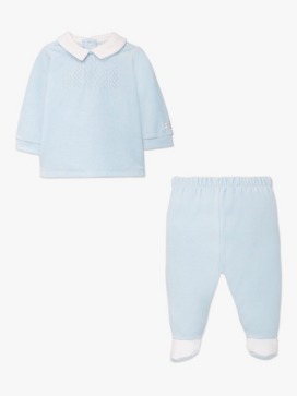 Baby Velour L/S Tee & Footed Leggings 2-Piece Set