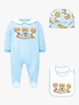 Three Bears Logo Babygrow, Hat & Bib 3-Piece Set