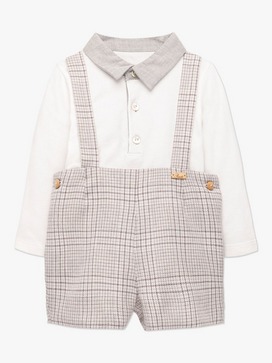 Baby Bodysuit & Check Dungarees Set