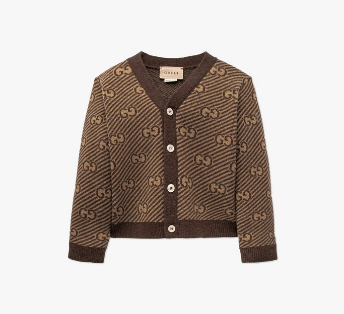 Baby All-Over GG Wool Cardigan