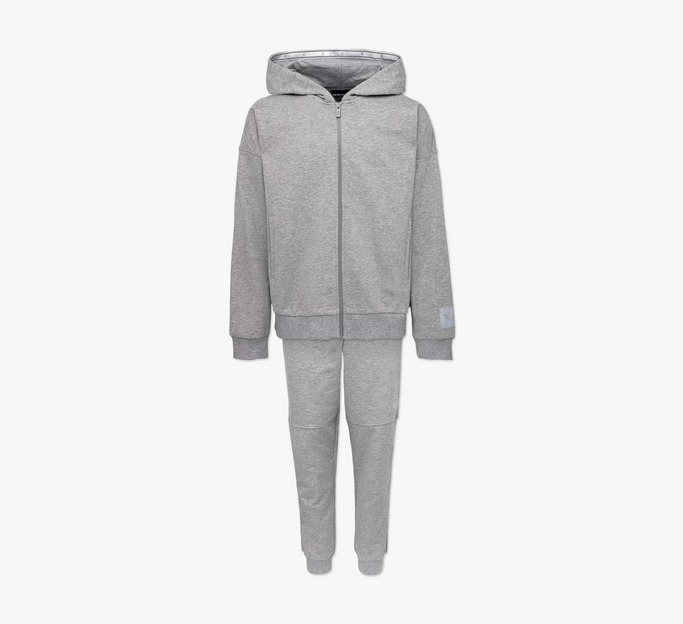 Grey Emporio Armani Reflective Logo Tape Hooded Tracksuit | Base