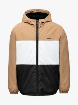 Contrast Panel Logo Hooded Jacket