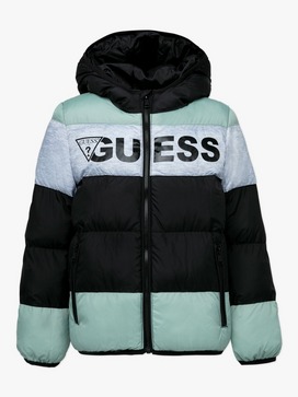 Contrast Panel Logo Puffer Jacket