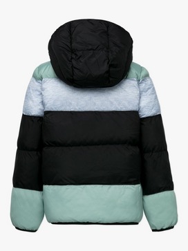 Contrast Panel Logo Puffer Jacket