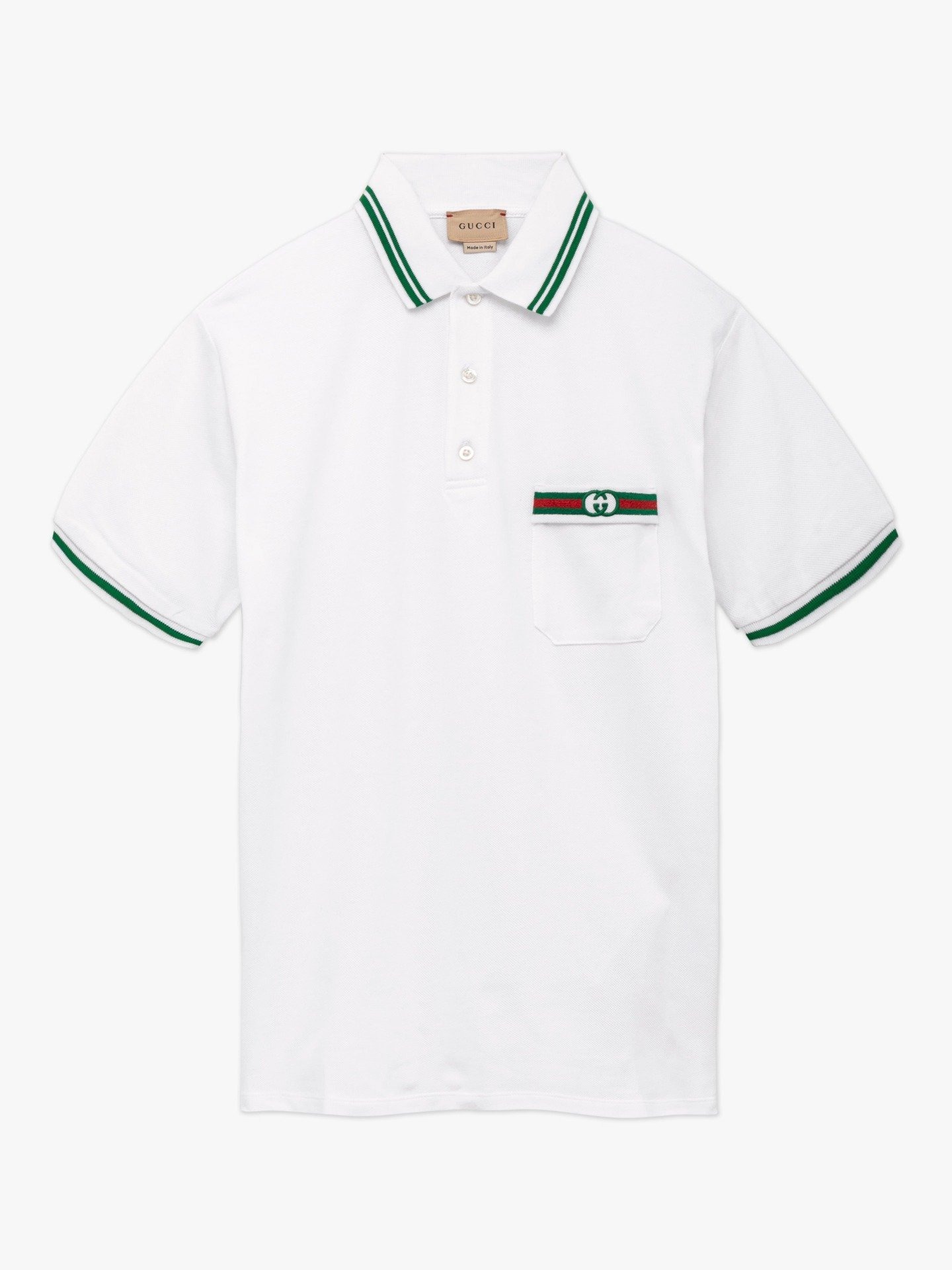 White Gucci Interlocking G Polo Shirt | Base