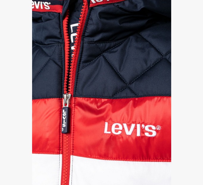 Levi's Colour-Block Logo Hooded Puffer Jacket