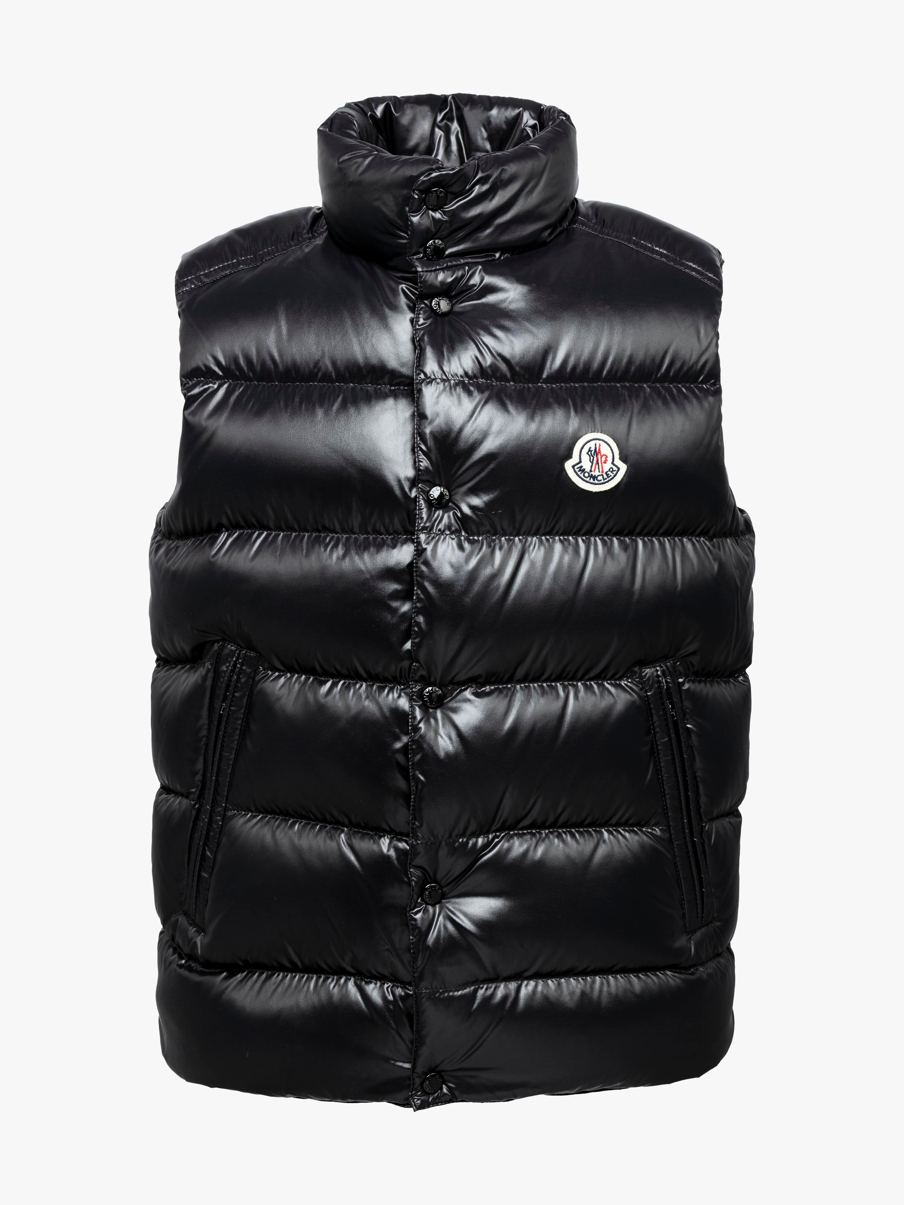 Black Moncler Enfant Boys Felt Logo Padded Tib Gilet | Base