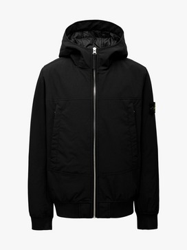 Compass Logo Patch Hooded Bomber Jacket