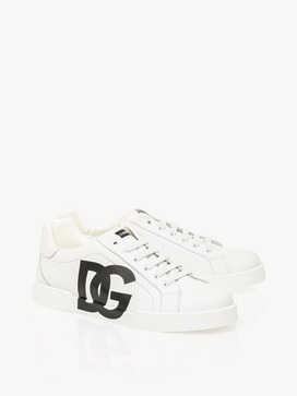 Large DG Logo Leather Trainers