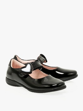 Colourissima Heart Patent Leather School Shoes