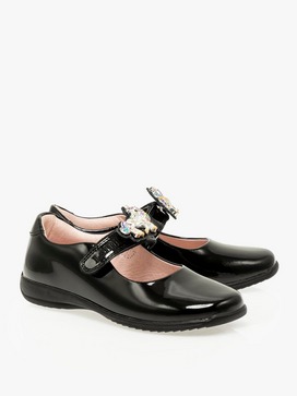 Crystal Unicorn Patent Leather School Shoes