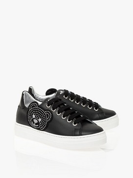 Diamante Bear Leather Trainers