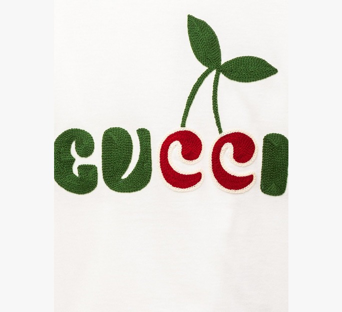 Baby Embroidered Cherry GG T-Shirt