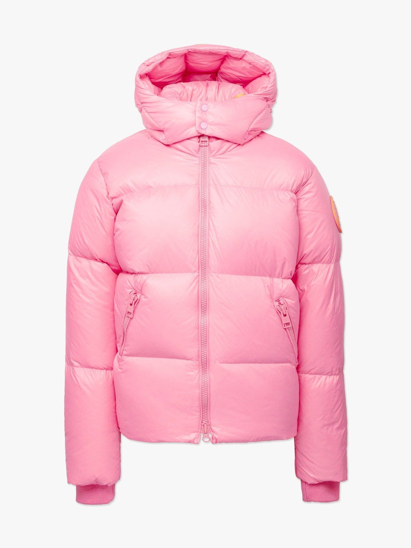 Pink Arctic Army Shiny Puffer Jacket | Base