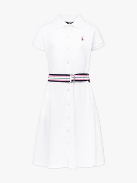 Belted Mesh Polo Dress