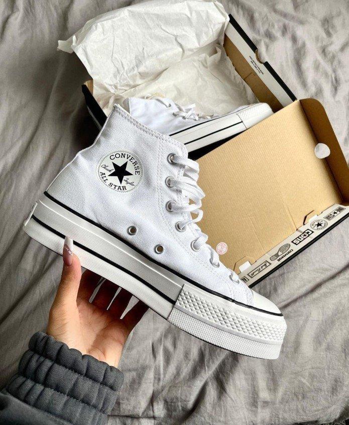 Zapatillas blancas de plataforma Converse