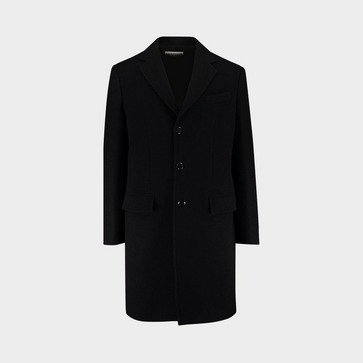 Cut Out Silk Back Wool Trench Coat