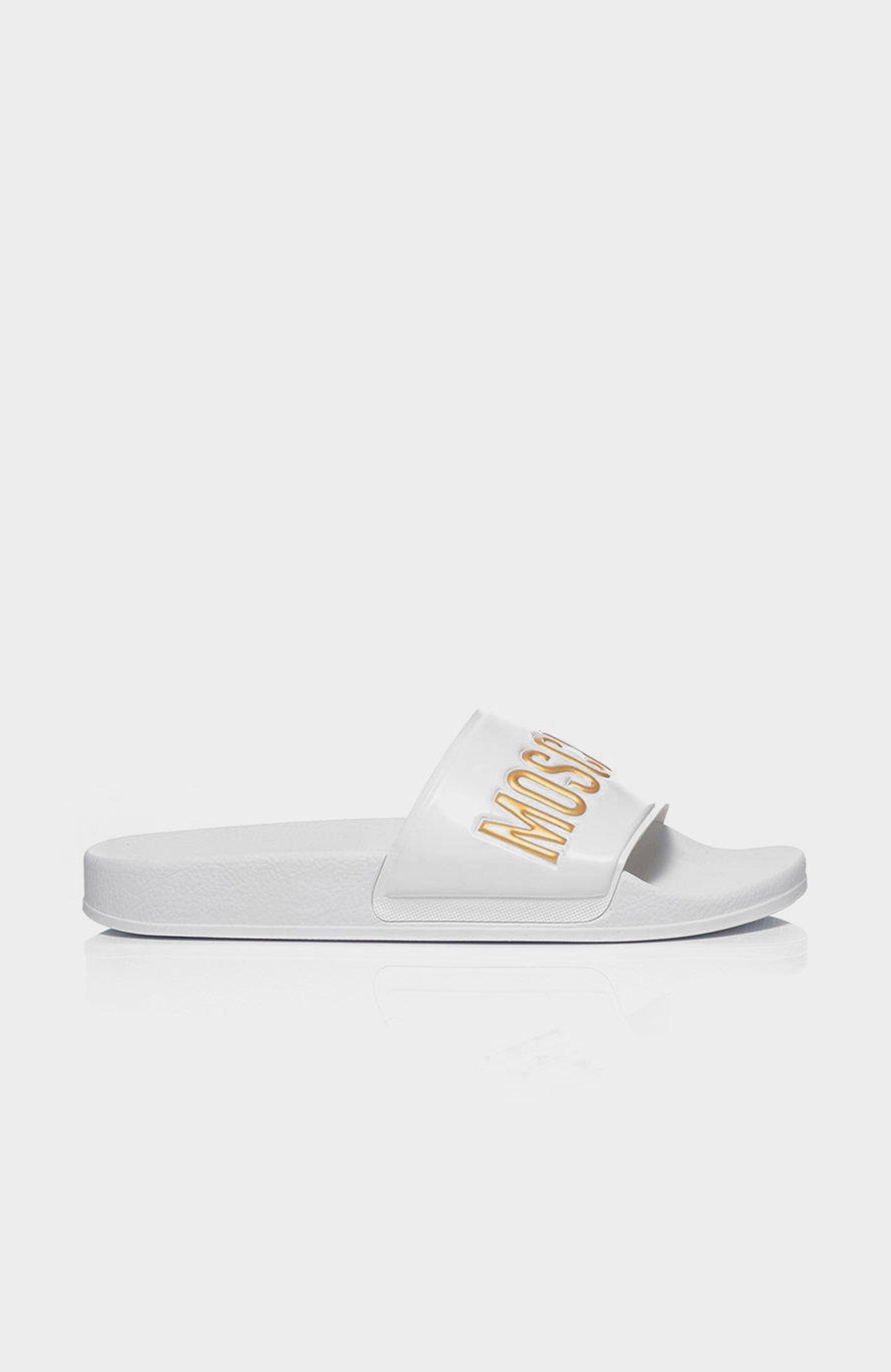 moschino white sliders