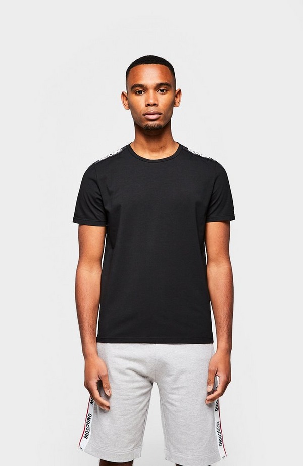 Black Shoulder Tape Short Sleeve T-Shirt