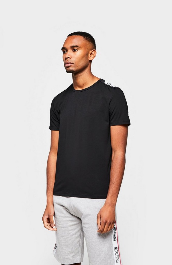 Black Shoulder Tape Short Sleeve T-Shirt