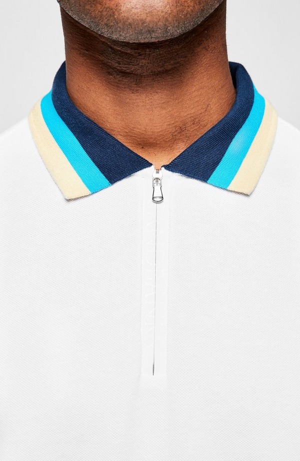 Stripe Collar Short Sleeve Polo