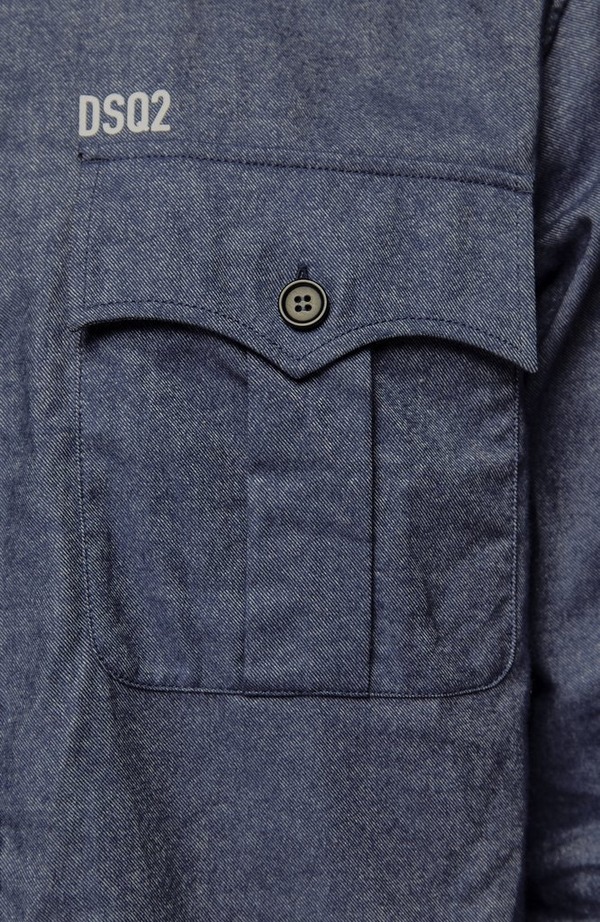 2 Pocket Military Denim Shirt