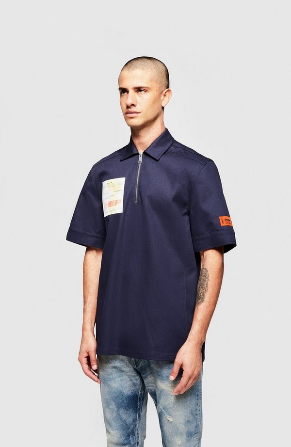 Label Quarter Zip Short Sleeve Shirt