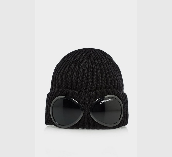 Goggle Ribbed Beanie Hat