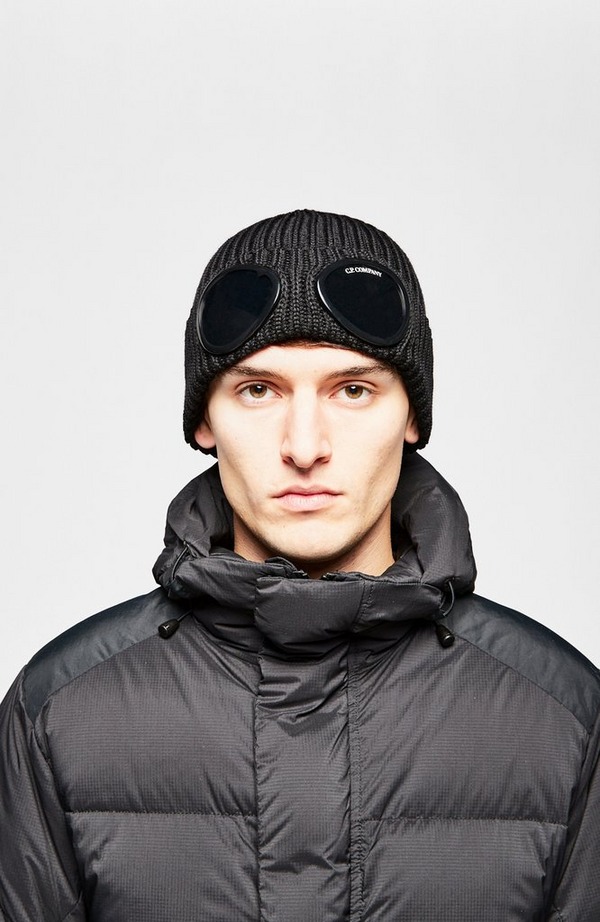 Goggle Ribbed Beanie Hat