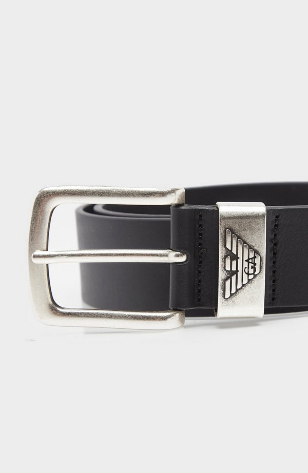 Silver Eagle Buckle Leather Belt