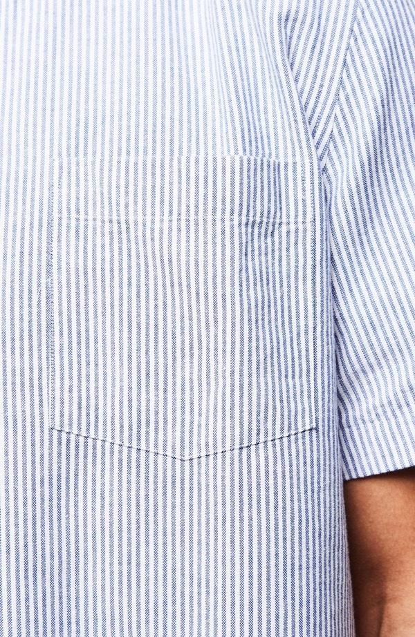 Michael Oxford Stripe Short Sleeve Shirt