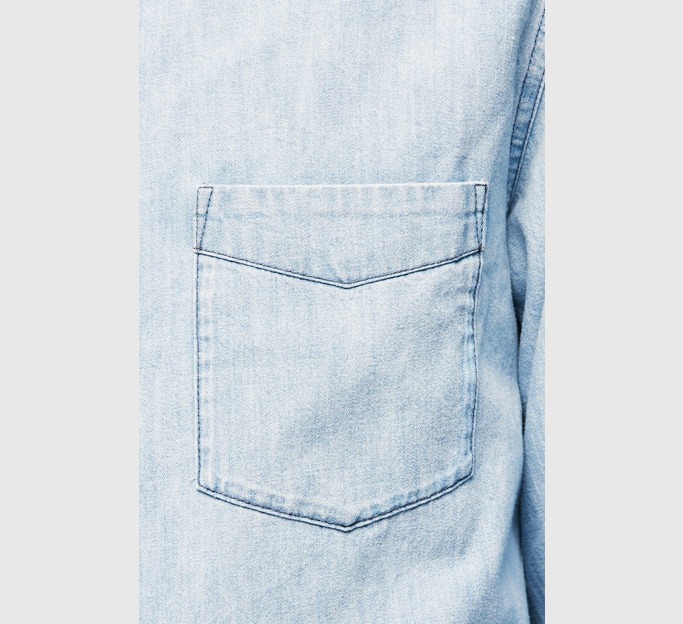 Lako P Pocket Denim Long Sleeve Shirt