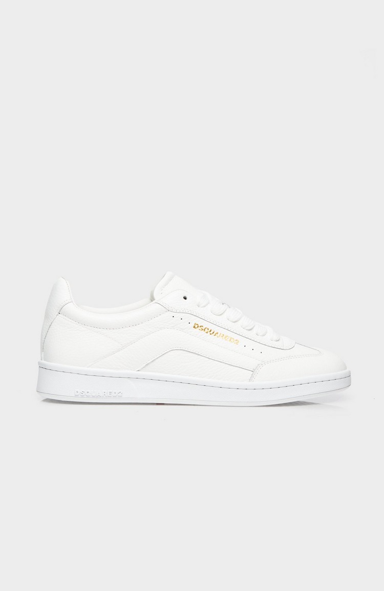Side Logo Leather Trainer
