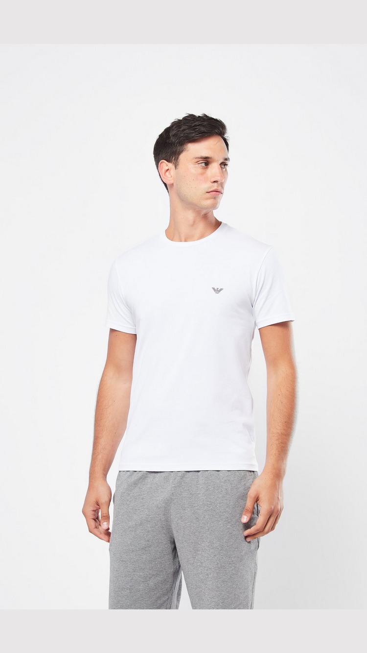 Emporio Armani Loungewear T-Shirt & Short Nightwear Set - White And Grey Mens,