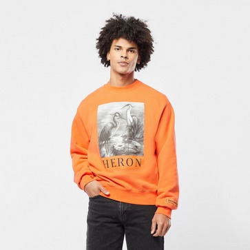 Heron Black White Crewneck Sweatshirt